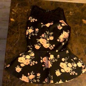 Street wear society , US Small,floral, lace on top/lace halfway down back